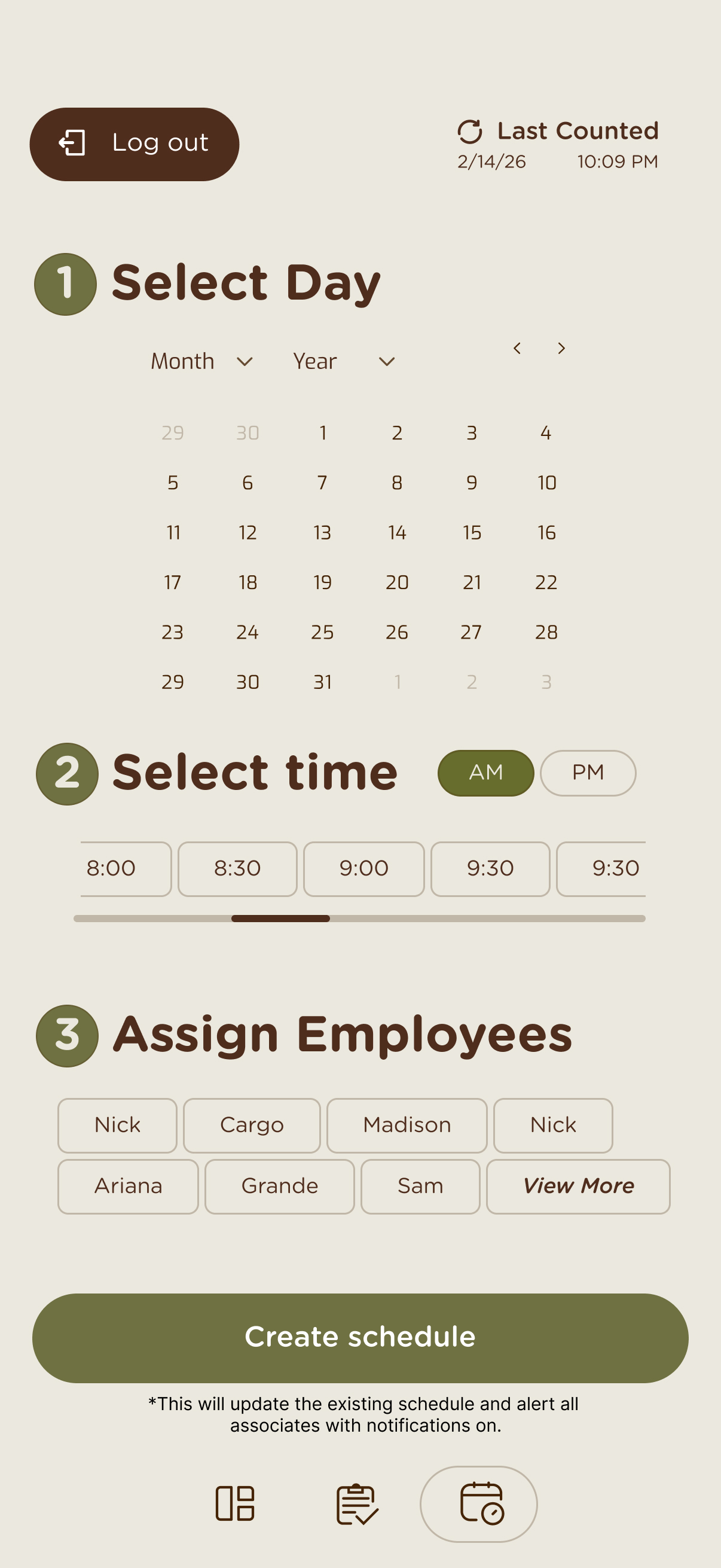 Item Selection screen 3